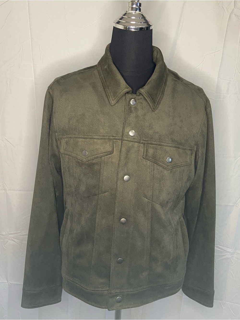 Goodfellow & Co Olive Suede Snap-Front Jacket